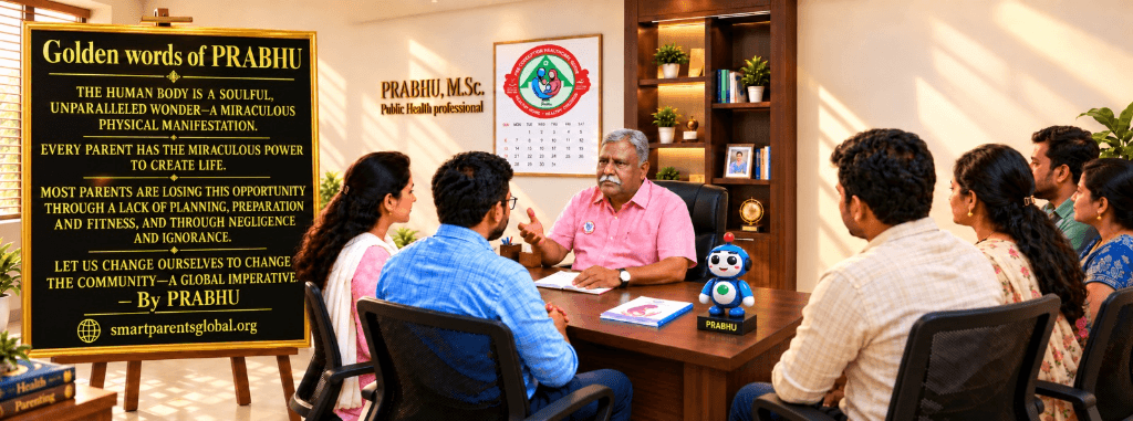 Prabhu M.Sc. Public Health professional counseling couples on conscious parenthood and golden words